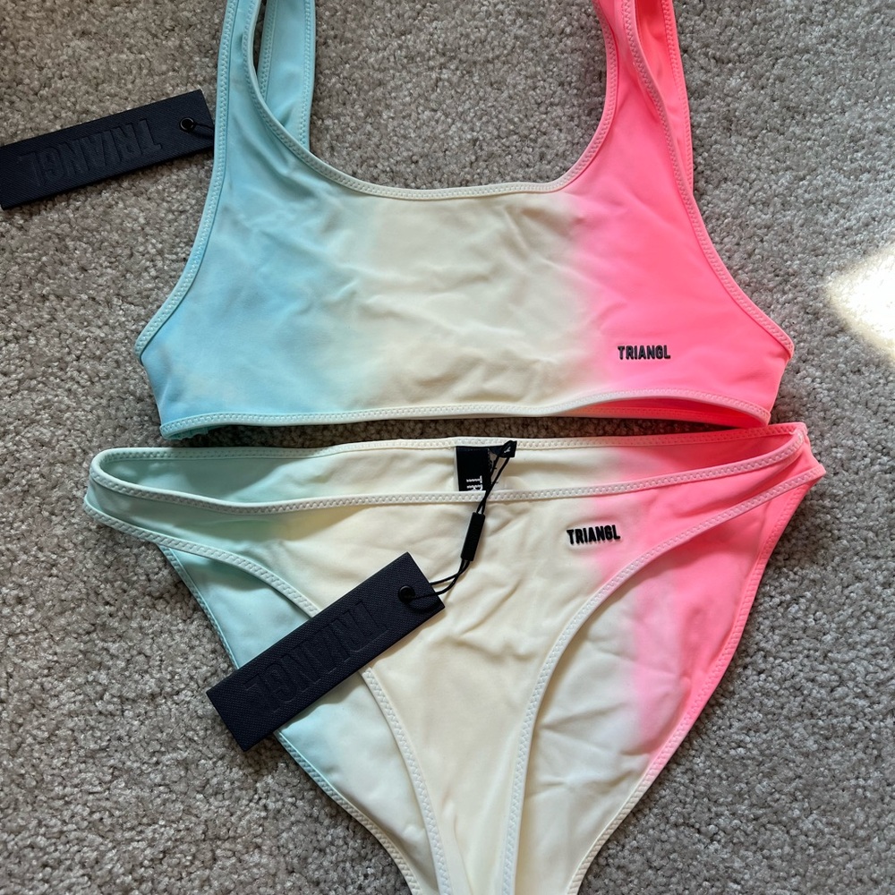 Triangl Swimwear Gradient Pink and Blue Bikini (S in Top/L bottom)
